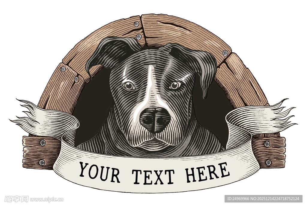 可爱狗狗头像框设计素材