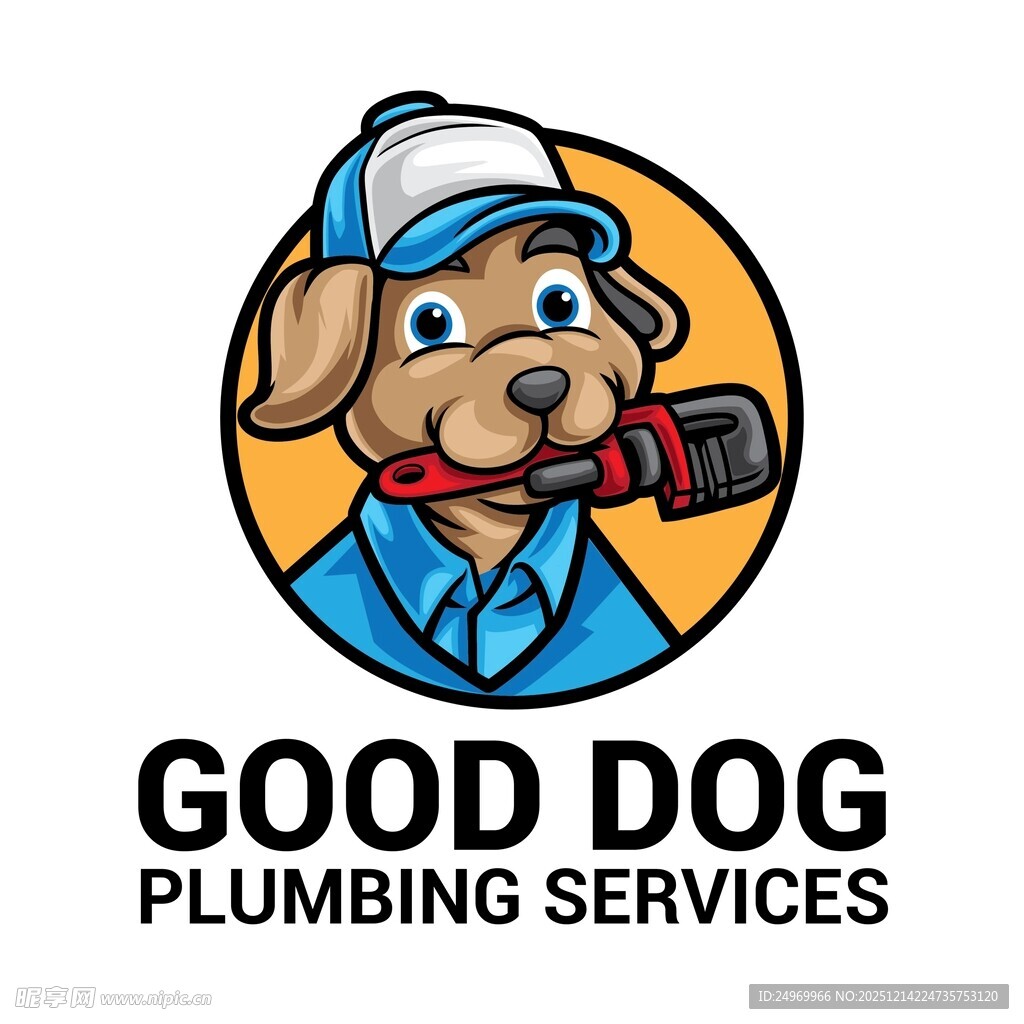 狗狗水管服务标志形象
