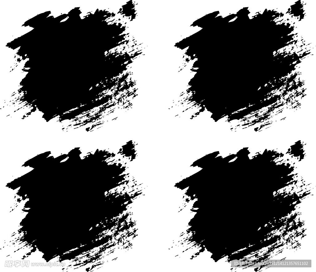 黑色墨痕笔触素材