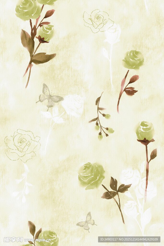 清新淡雅花卉图案