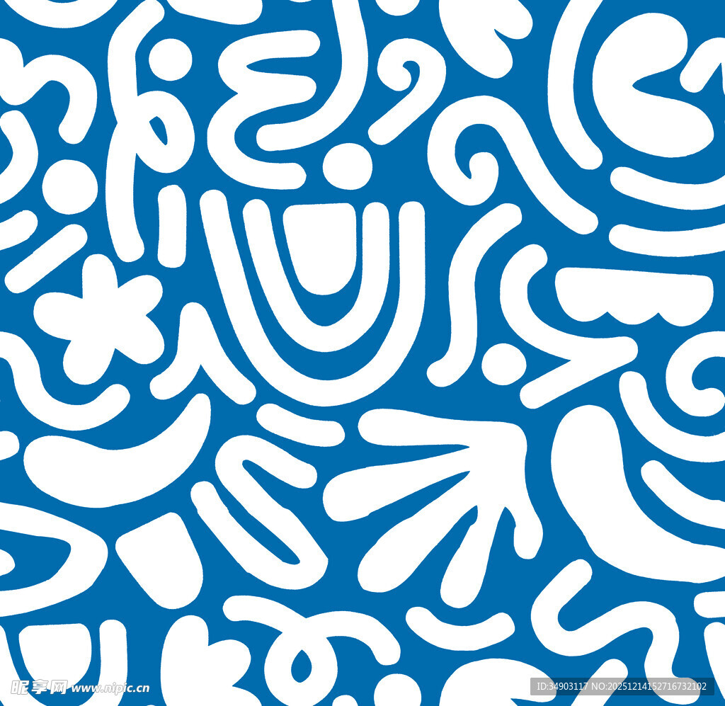 蓝白抽象线条图案纹理