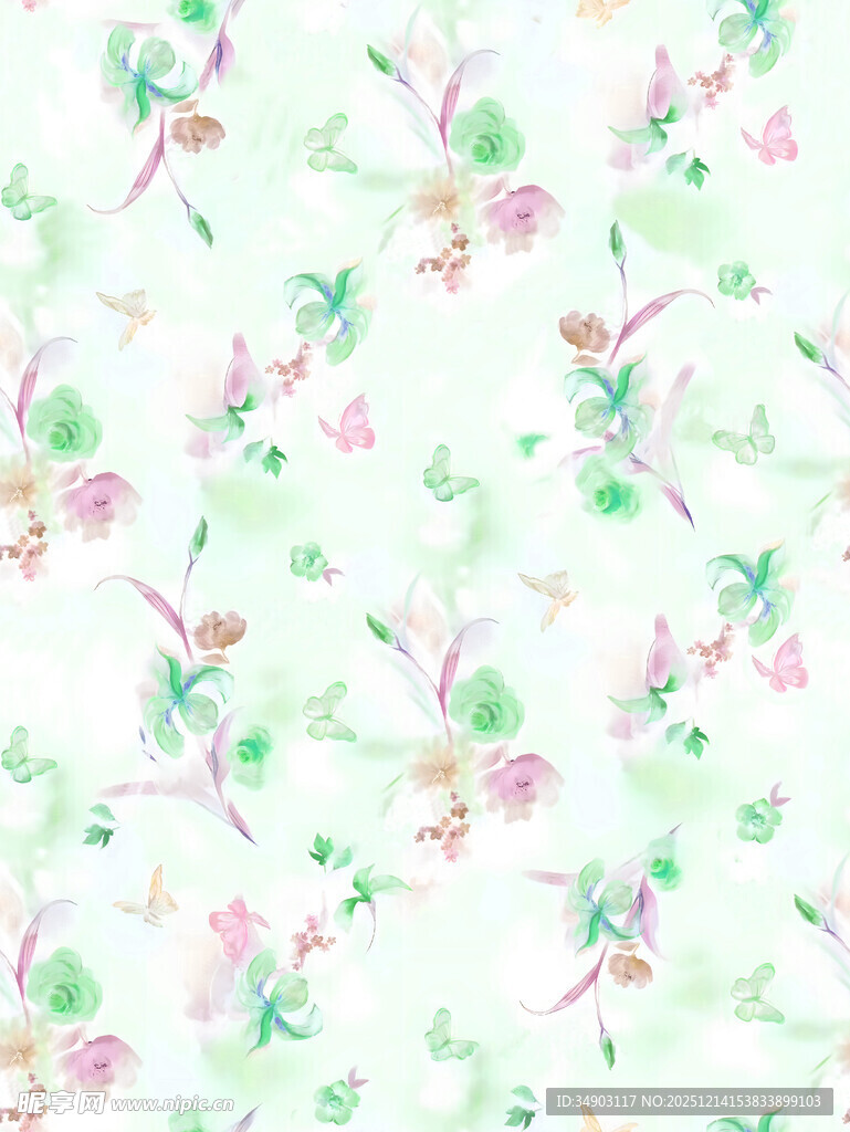 清新花卉图案背景