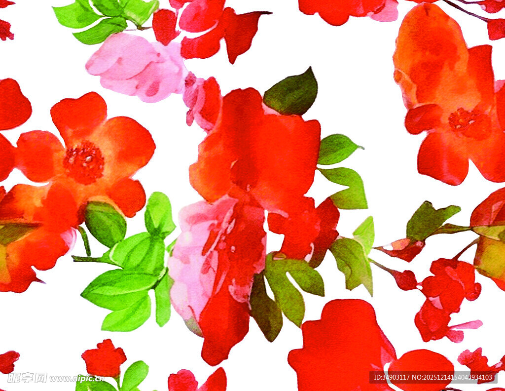 水彩花卉图案背景