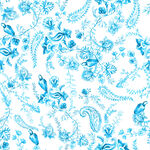 蓝白花卉图案纹理背景