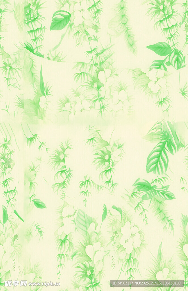 淡绿色抽象人物图案背景