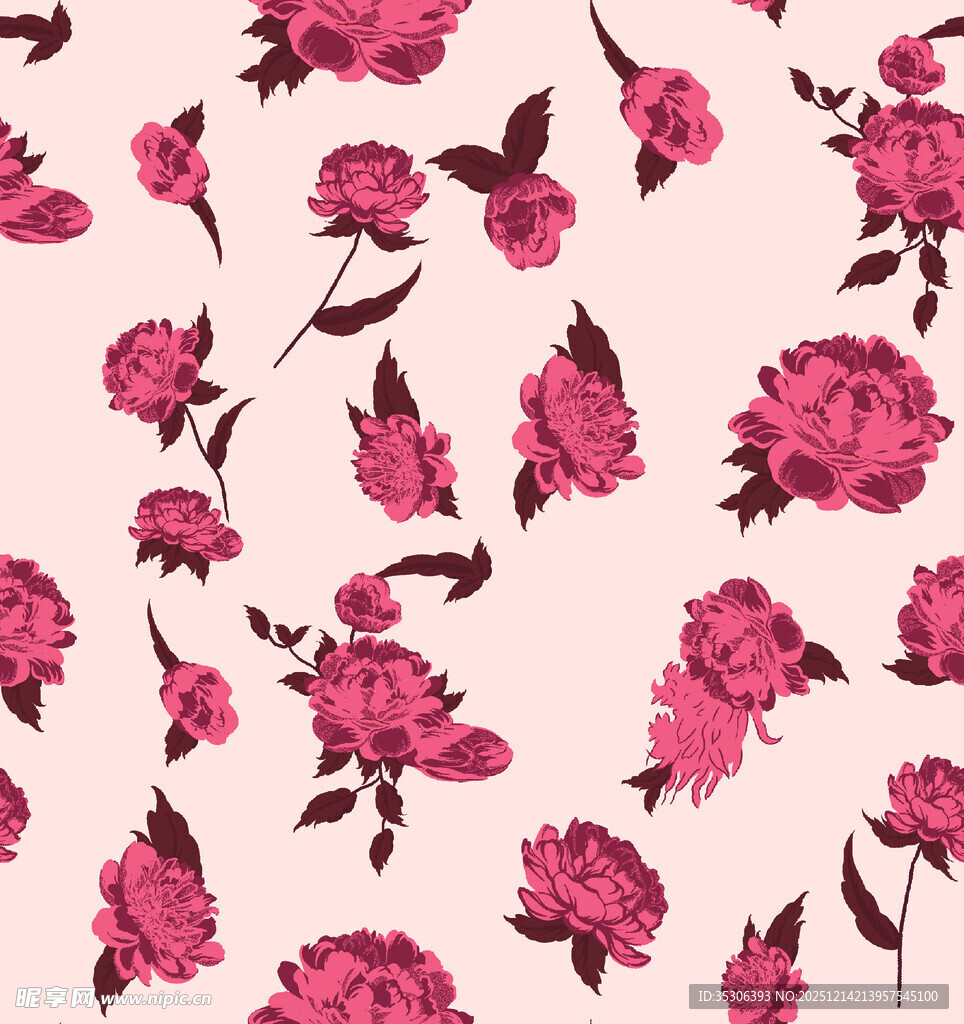 粉色花卉图案背景