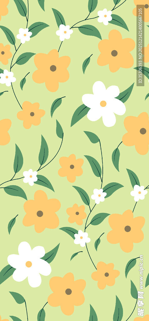 清新花卉图案背景