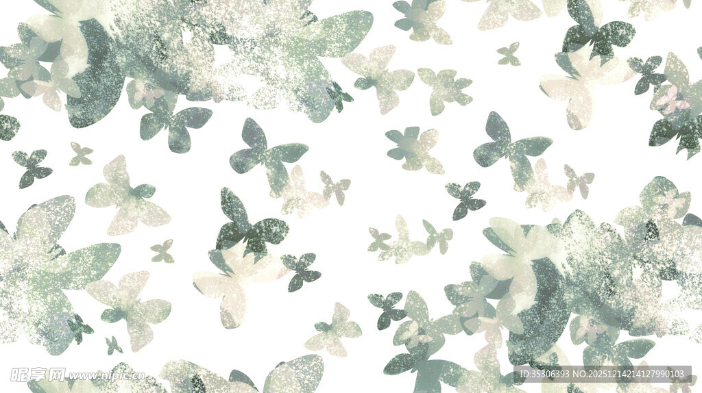 清新绿植花卉图案背景