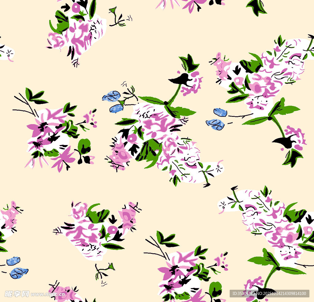 花卉图案背景 清新雅致