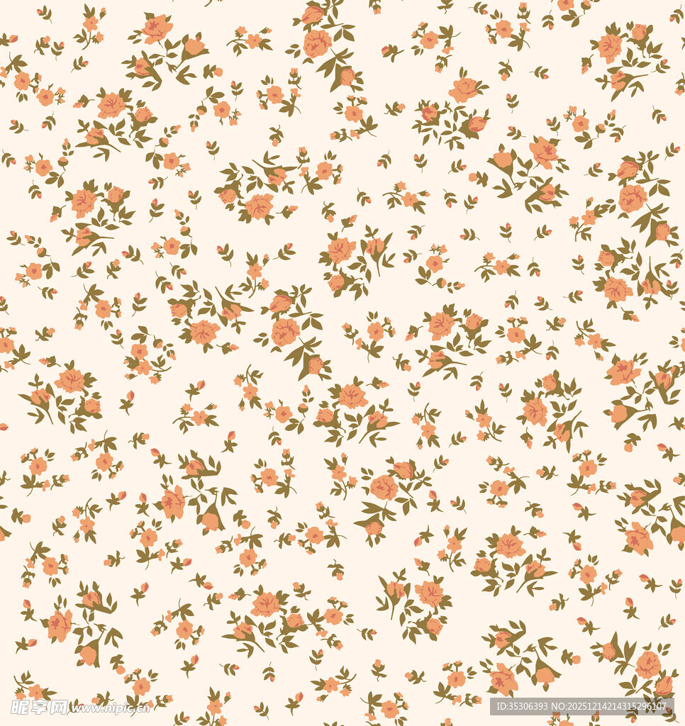 小碎花图案背景布料