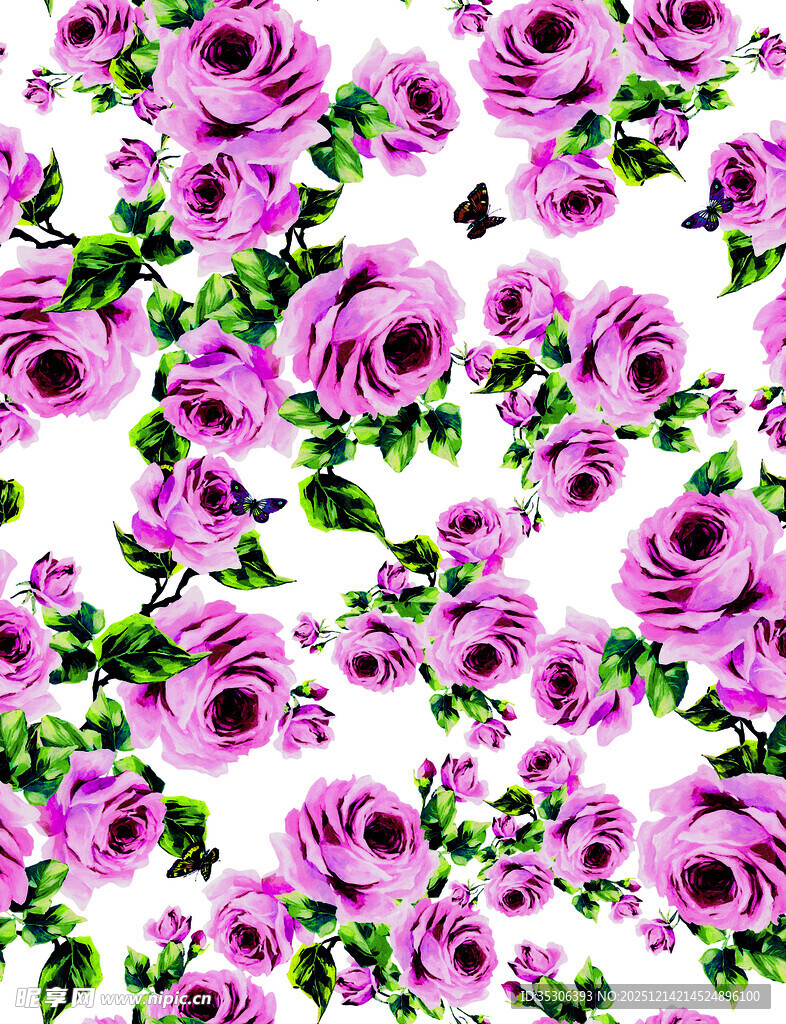 紫色玫瑰花卉图案背景