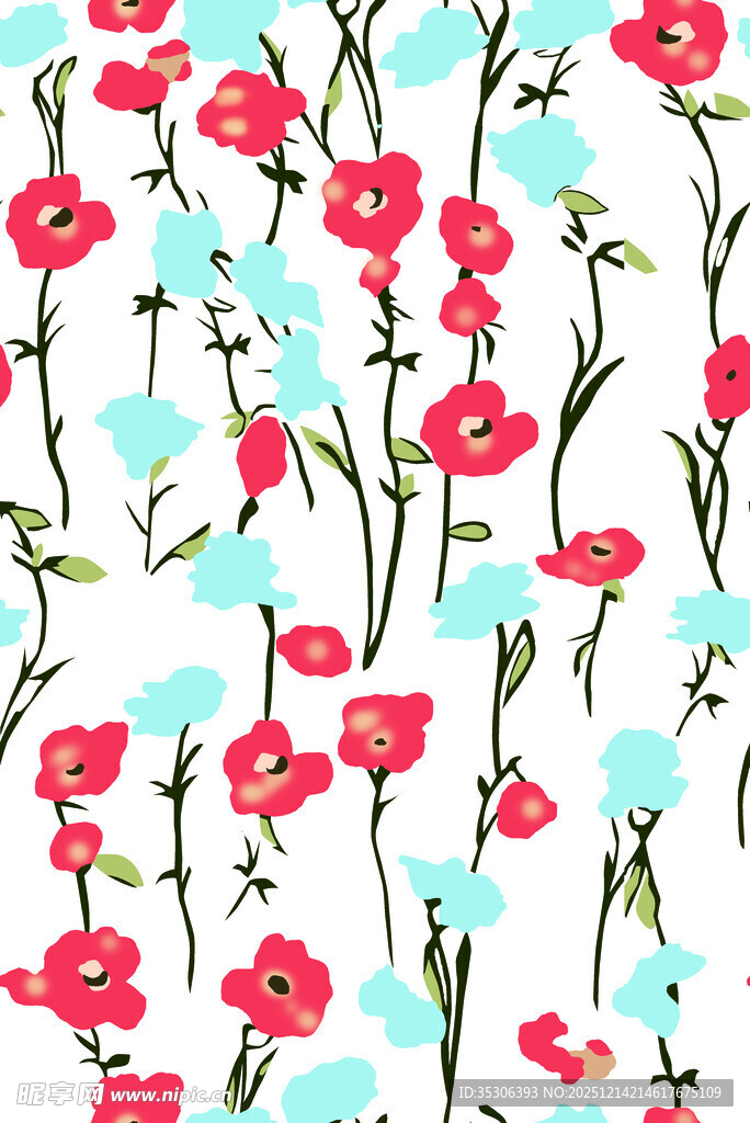 花卉图案背景 清新自然风