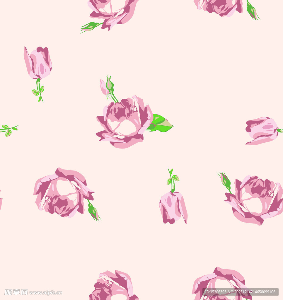 粉色玫瑰花卉图案背景