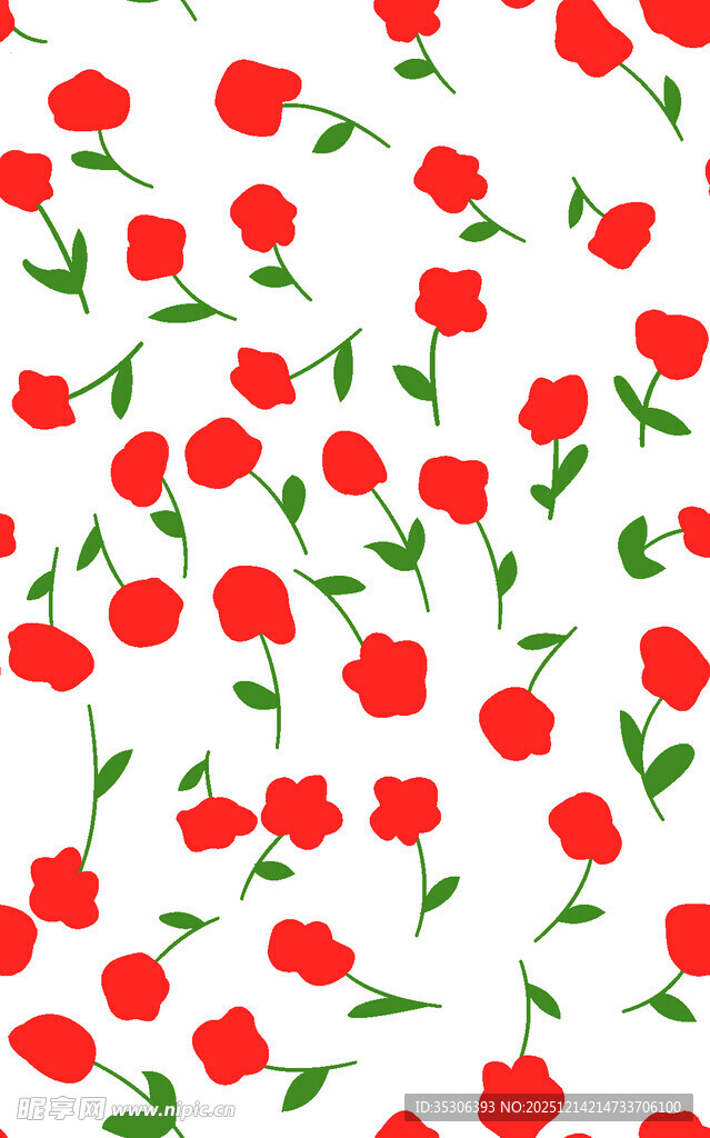 红色花朵图案背景