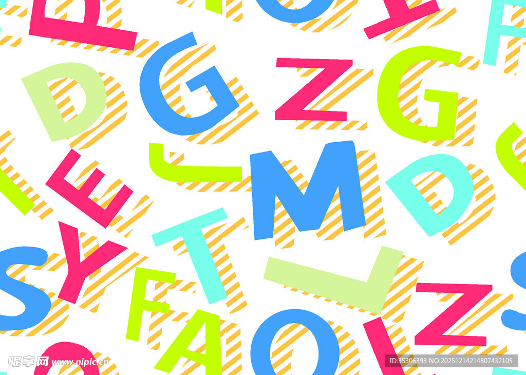多彩字母图案背景