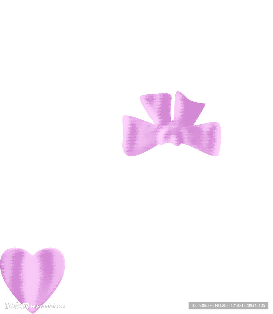 粉色蝴蝶结与心形饰品