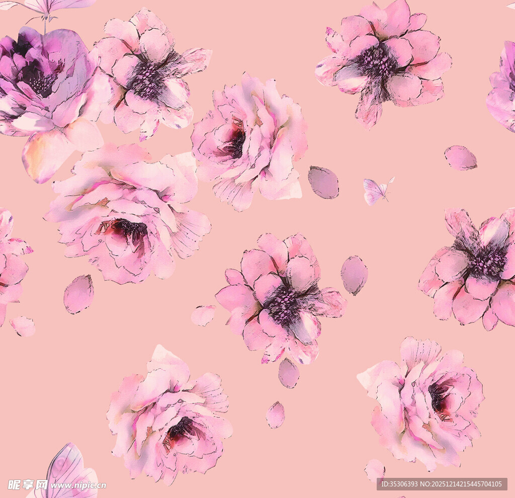 粉色花卉图案背景