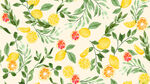 清新花卉绿叶图案背景