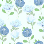 蓝白花卉无缝图案设计