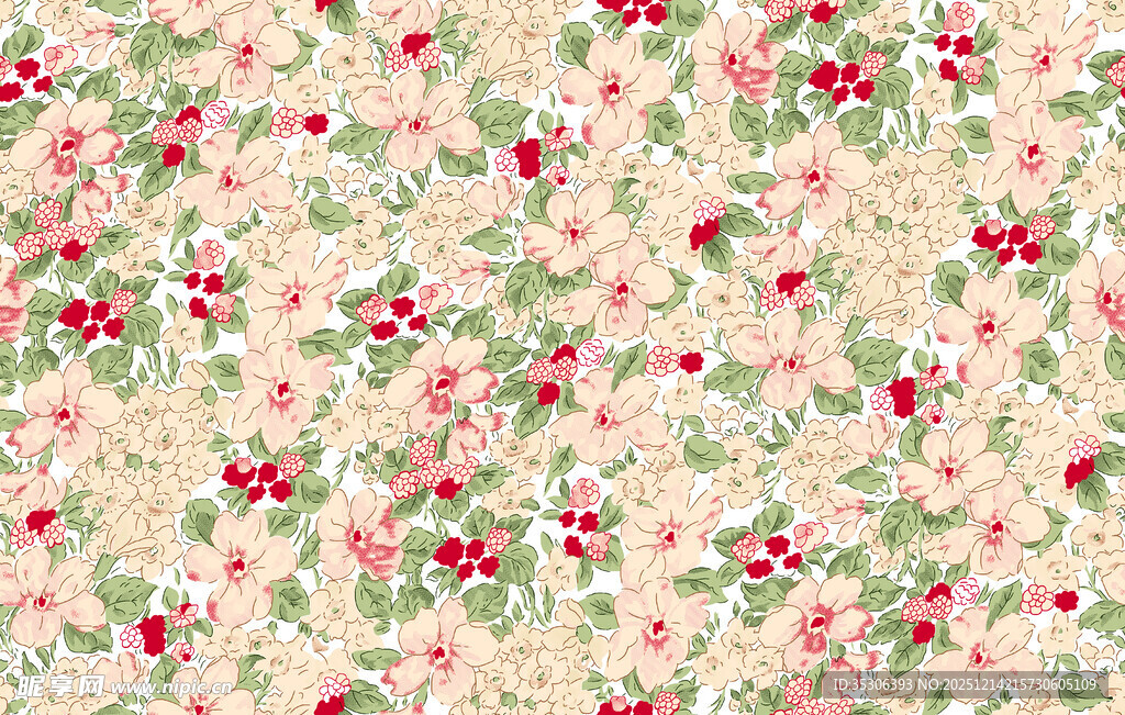 碎花图案布料纹理背景