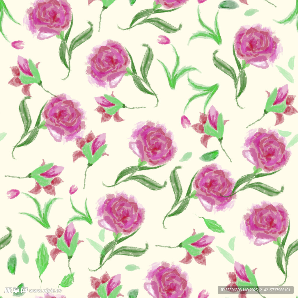 粉色花卉图案背景纹理