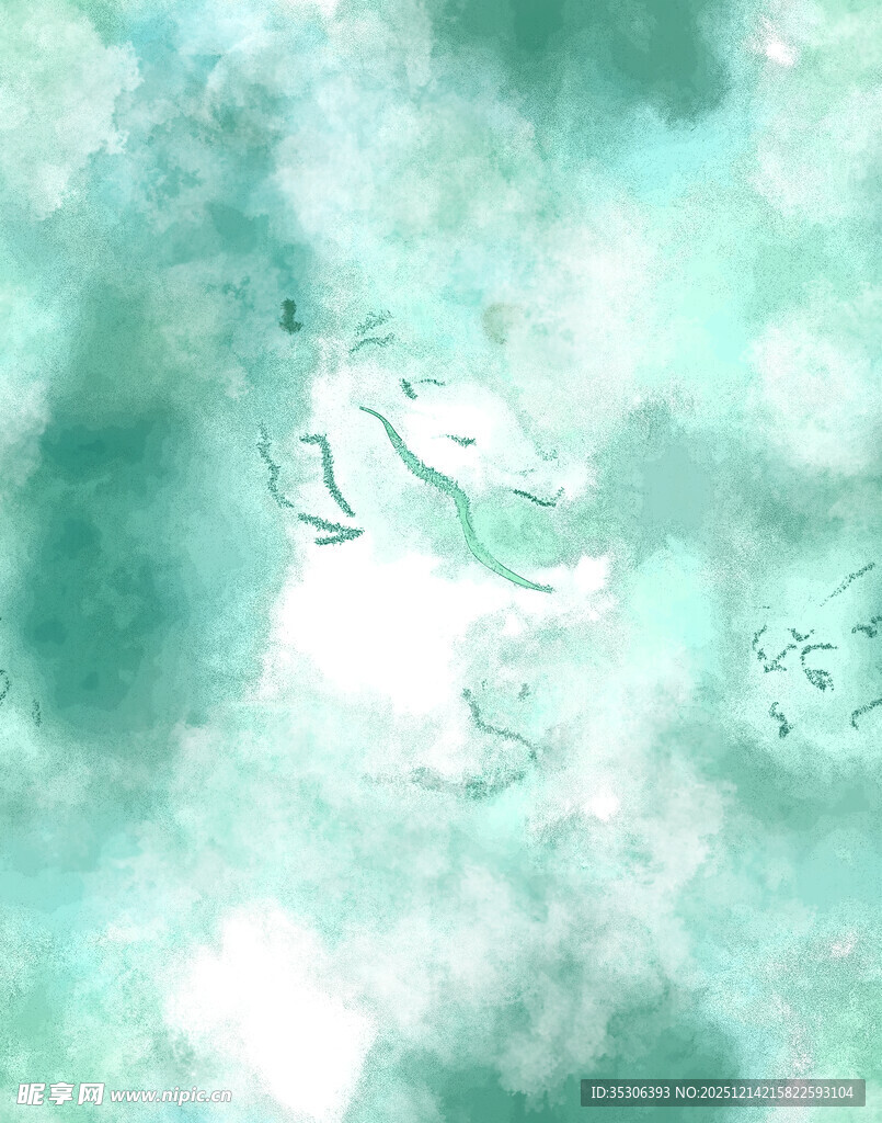 淡绿色梦幻水彩纹理背景