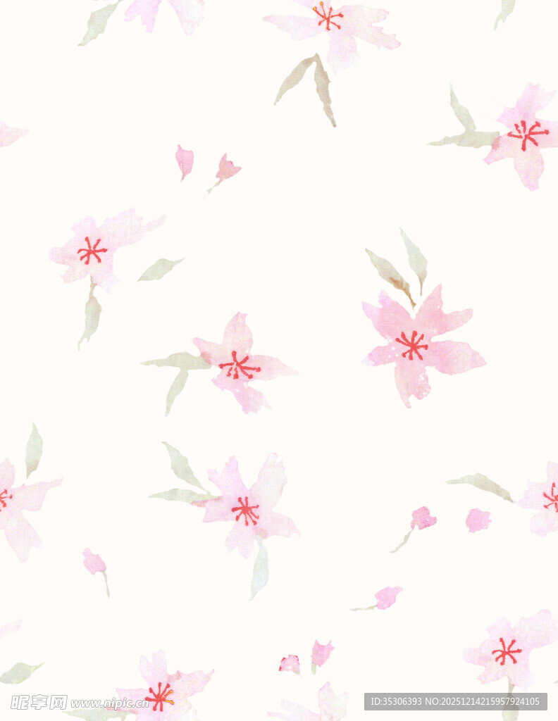 粉色花朵水彩背景图案