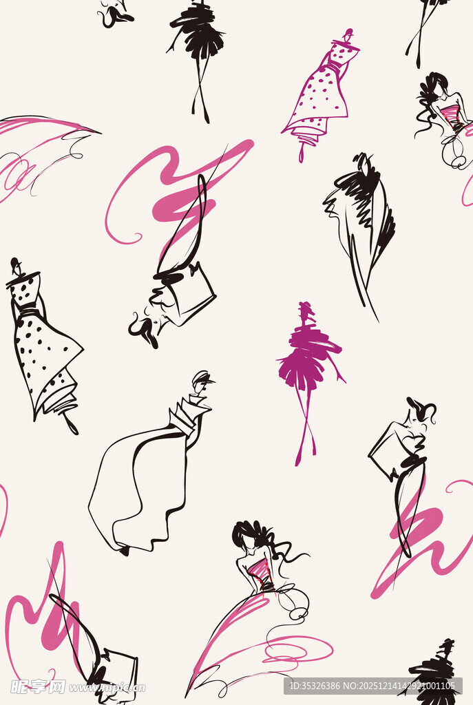 时尚芭蕾风格图案设计