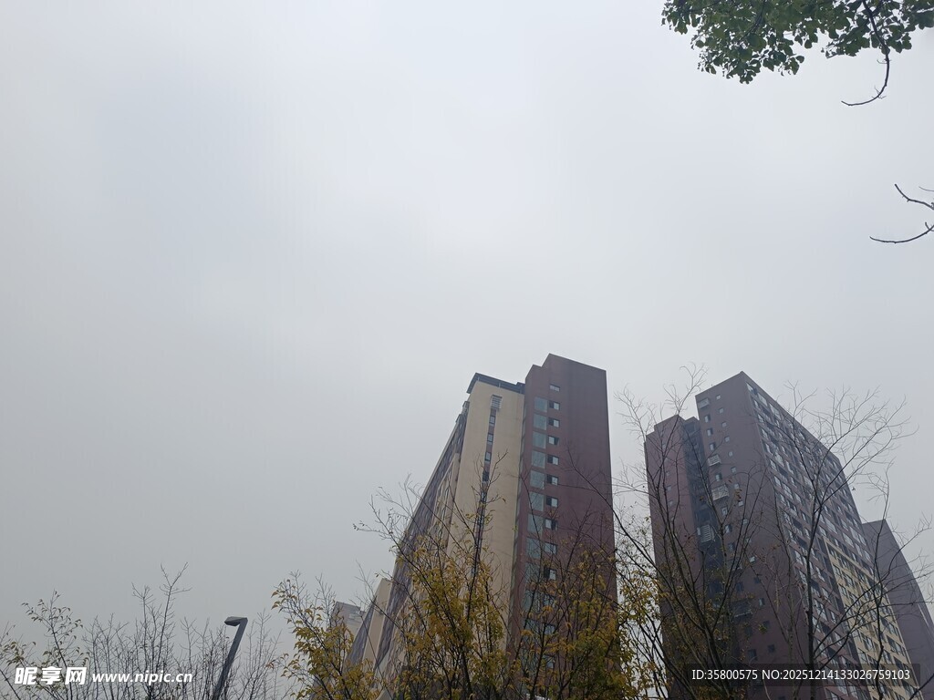阴天中的高层住宅楼