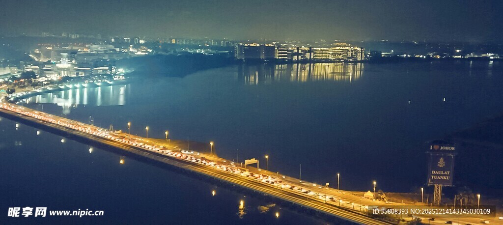 城市跨江大桥夜景