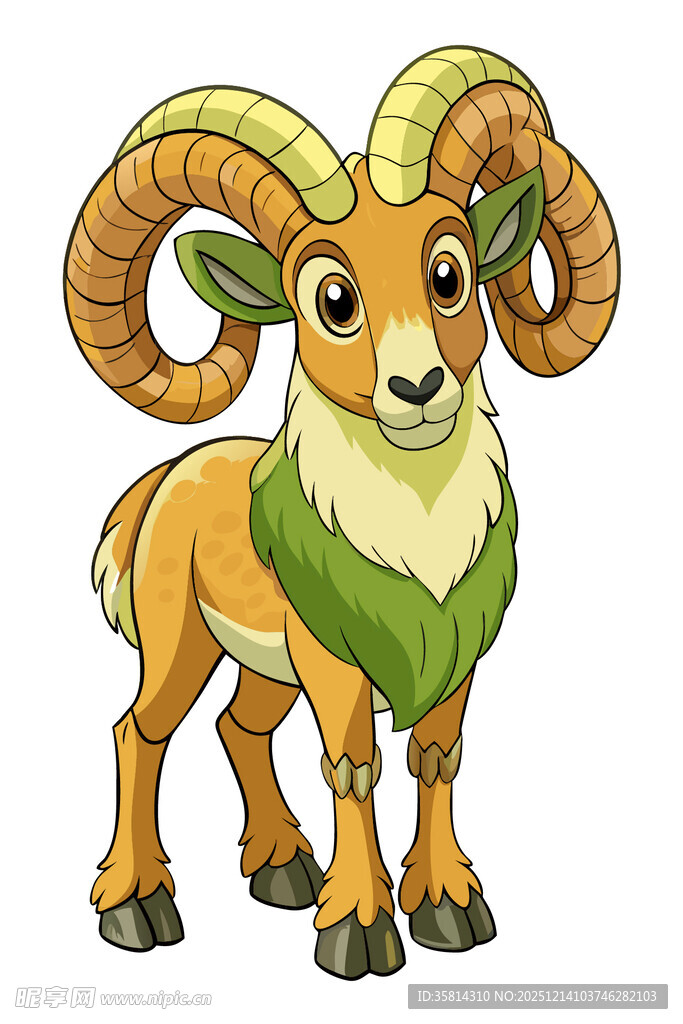 可爱卡通大角羊形象