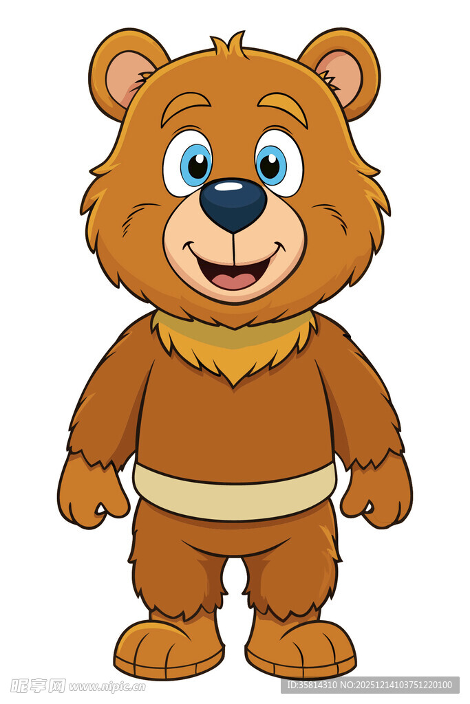 可爱站立小熊卡通形象