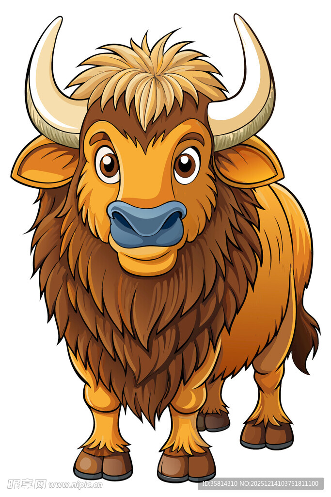 可爱的牦牛卡通形象