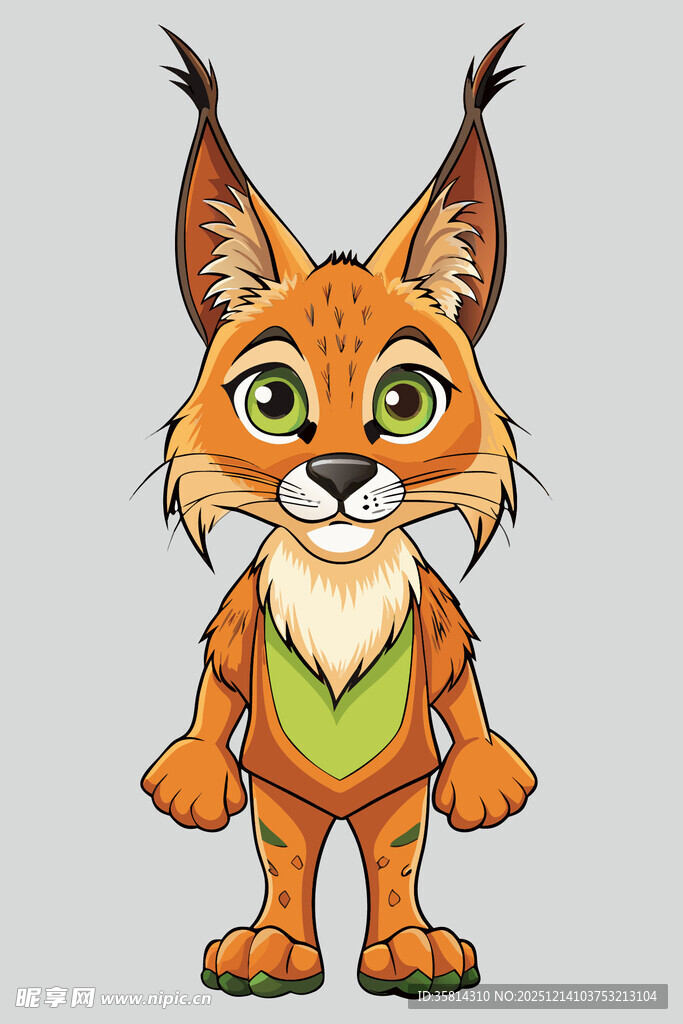 可爱卡通猞猁形象