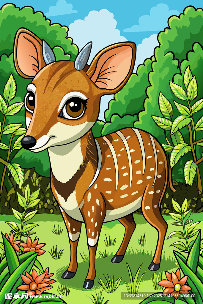 森林中的可爱小鹿