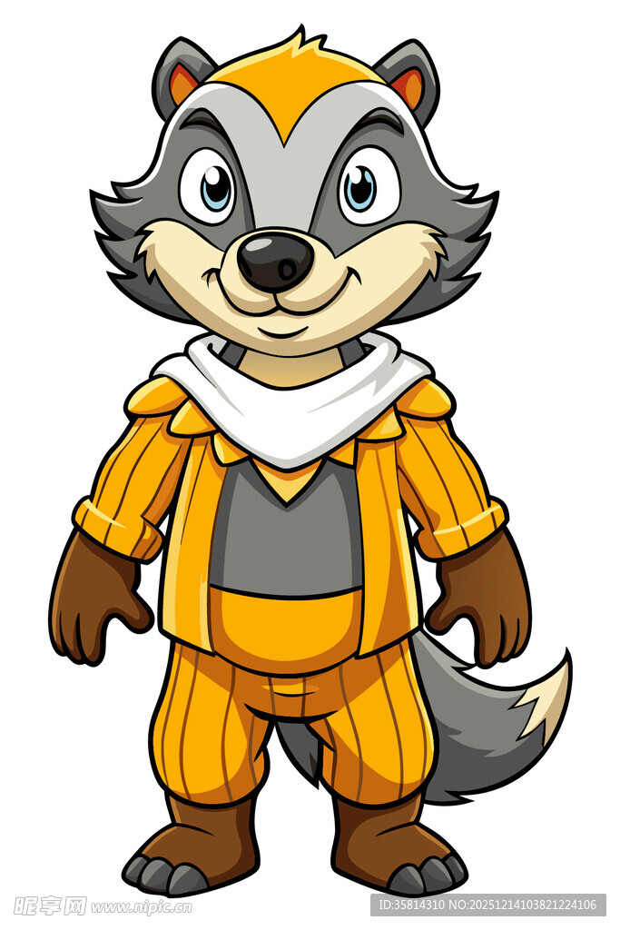 穿宇航服的浣熊卡通形象
