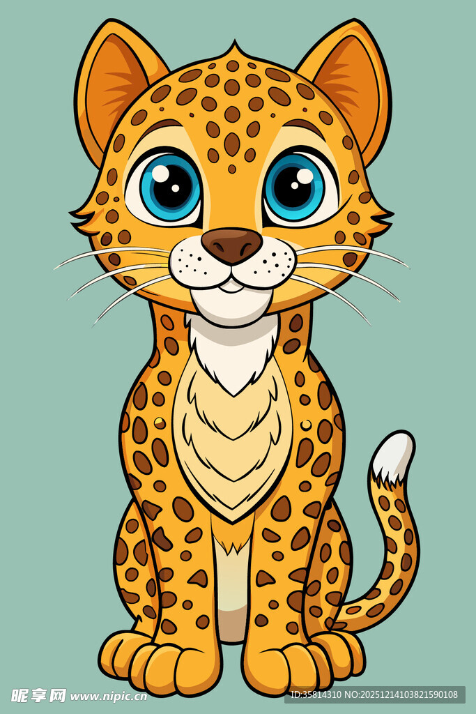 可爱卡通小豹子