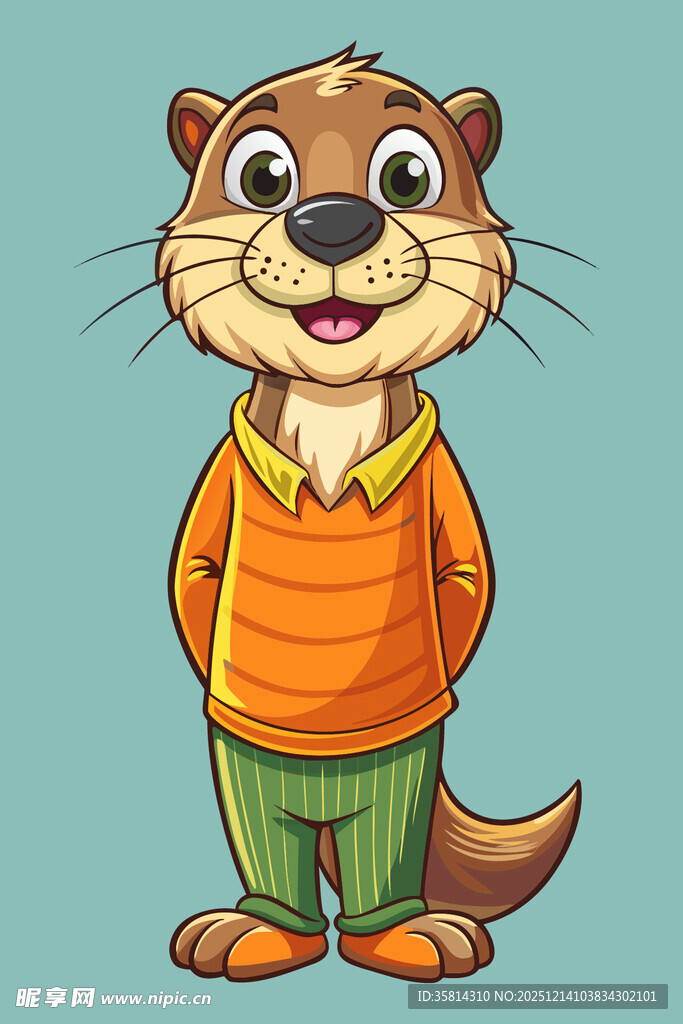 穿毛衣的可爱水獭