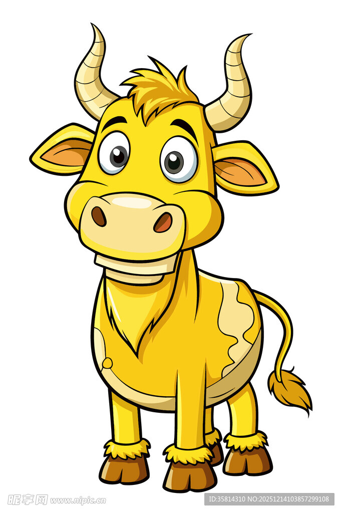 可爱卡通小黄牛形象