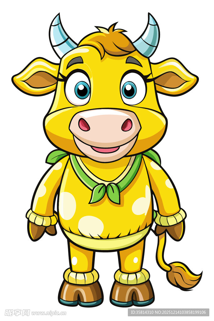 可爱卡通小牛形象