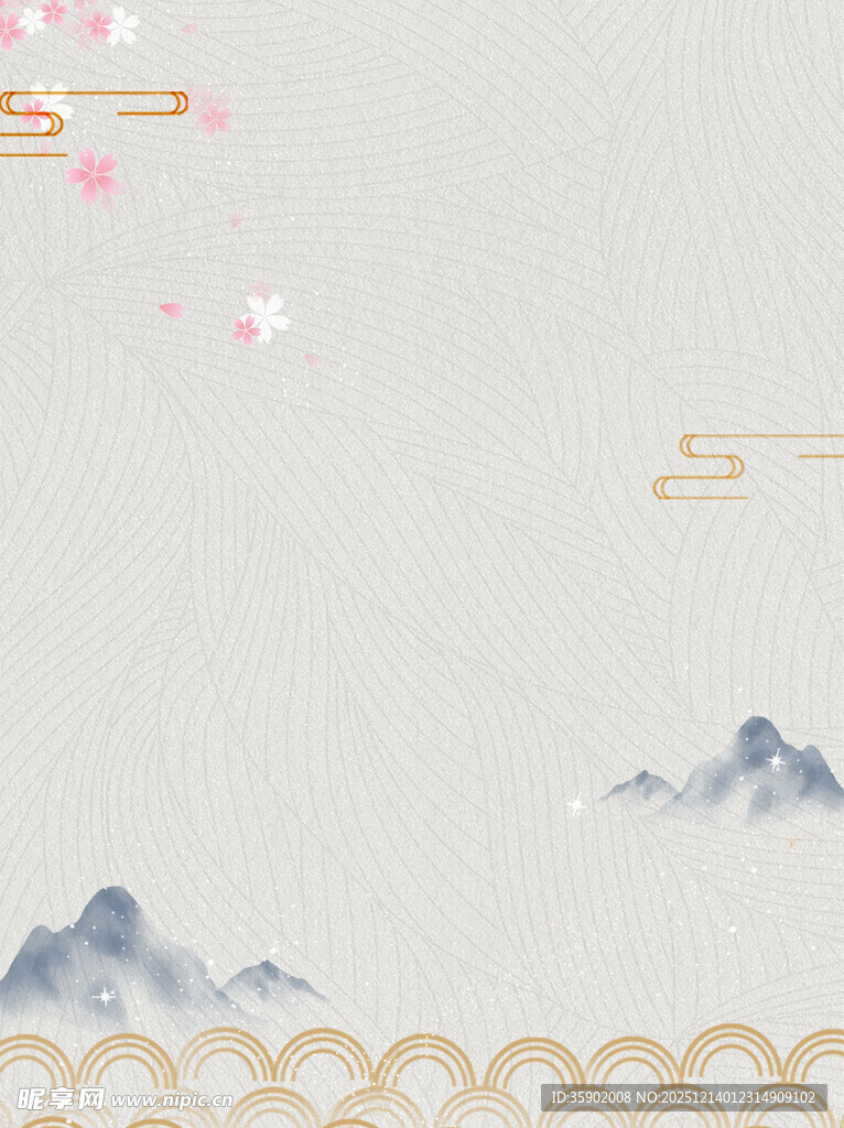 中式山水风简约背景图