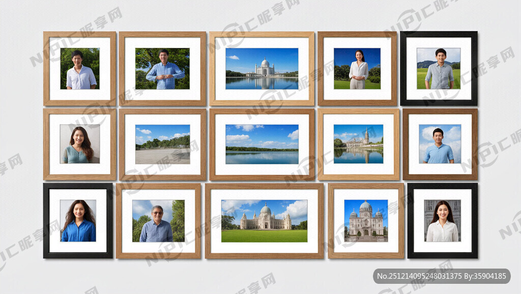 10张照片大小方圆图框排版