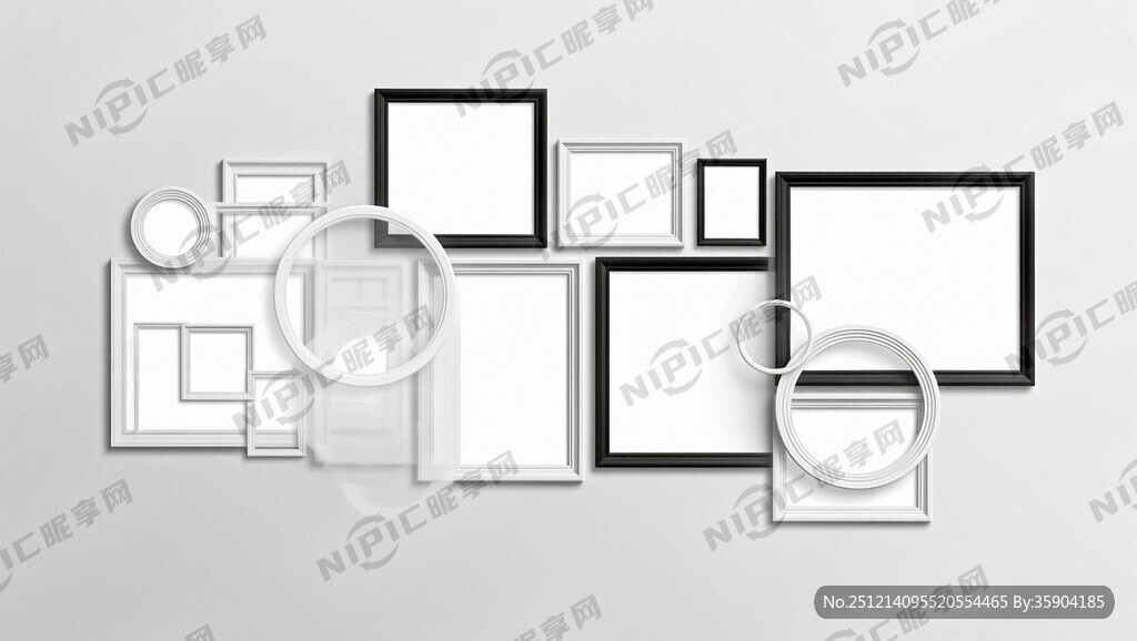 10张照片大小方圆图框排版