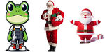 青蛙与圣诞老人卡通形象