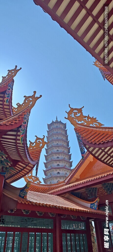 福建福州闽南风情中式古建筑飞檐