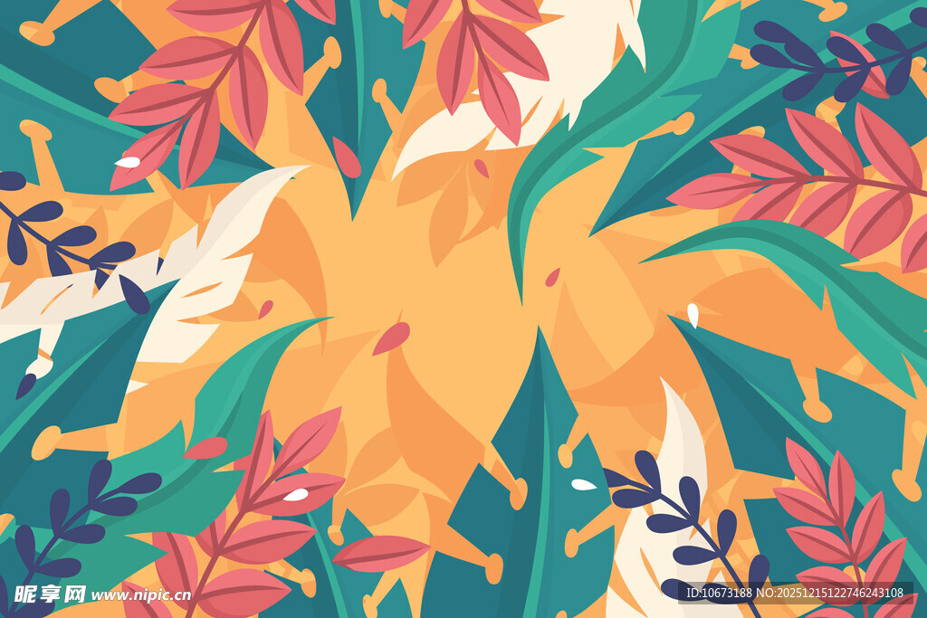 多彩花卉图案背景设计