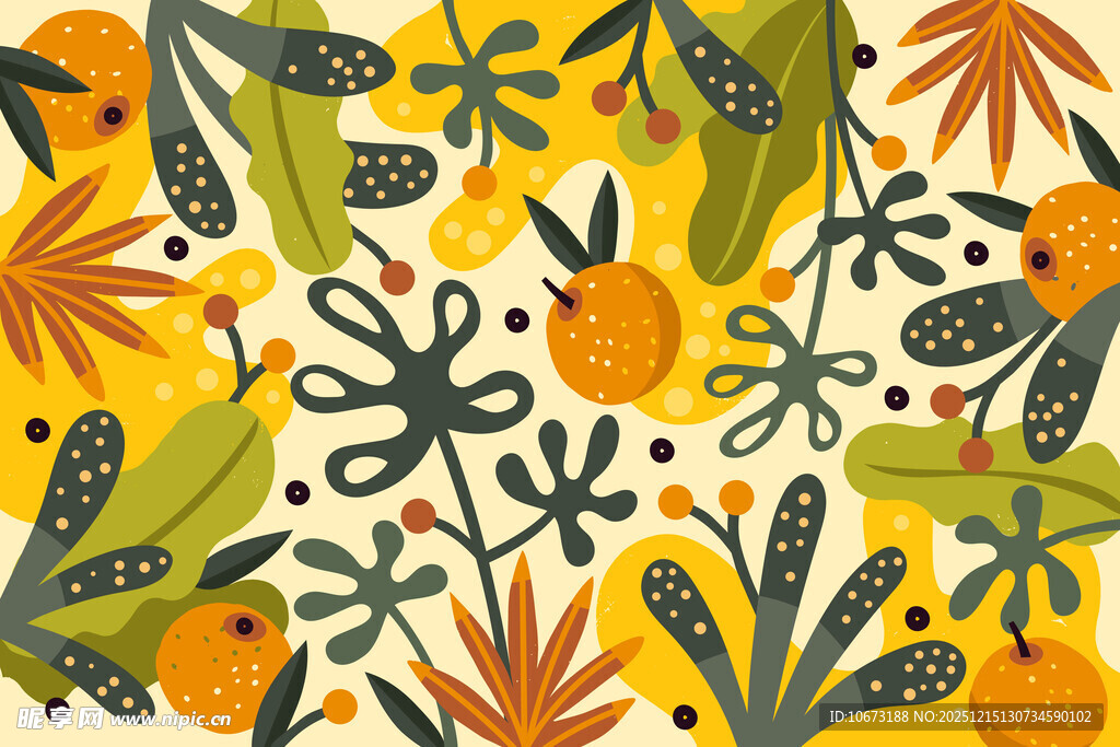 热带植物花卉图案背景