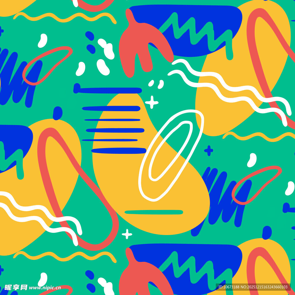 夏日沙滩风多彩图案设计