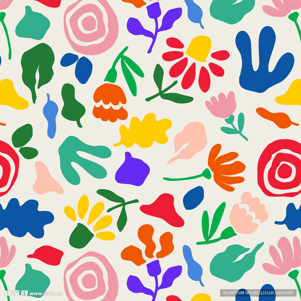 多彩花卉图案背景设计