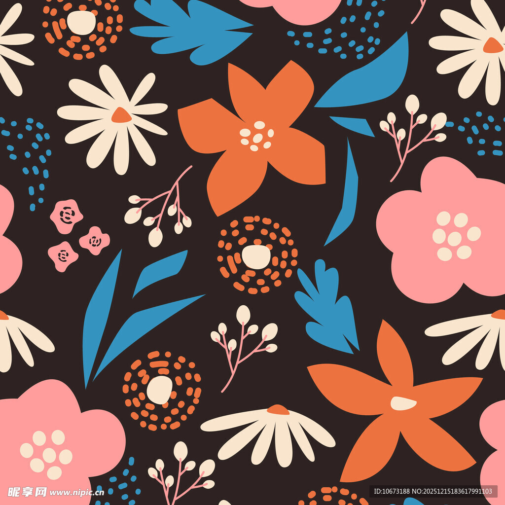 多彩花卉图案 